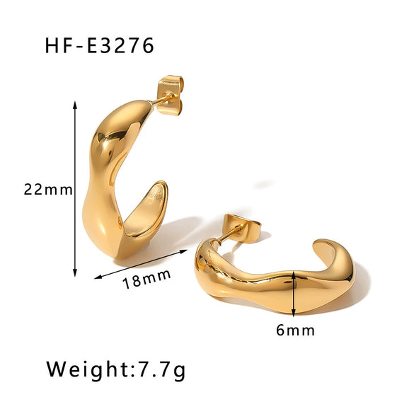 Wholesale Titanium Steel Heart Pendant Earrings With 18K Gold Plated Electroplating Exaggerated And High Sense Temperament Ins Fashion