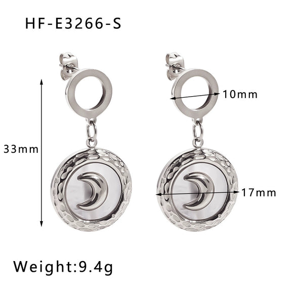 Wholesale Titanium Steel Heart Pendant Earrings With 18K Gold Plated Electroplating Exaggerated And High Sense Temperament Ins Fashion