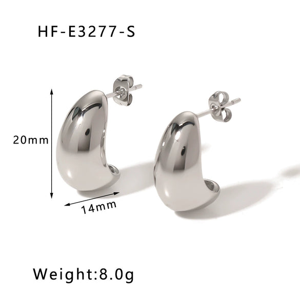 Wholesale Titanium Steel Heart Pendant Earrings With 18K Gold Plated Electroplating Exaggerated And High Sense Temperament Ins Fashion