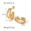 Wholesale Titanium Steel Heart Pendant Earrings With 18K Gold Plated Electroplating Exaggerated And High Sense Temperament Ins Fashion
