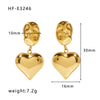 Wholesale Titanium Steel Heart Pendant Earrings With 18K Gold Plated Electroplating Exaggerated And High Sense Temperament Ins Fashion