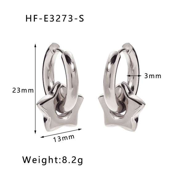 Wholesale Titanium Steel Heart Pendant Earrings With 18K Gold Plated Electroplating Exaggerated And High Sense Temperament Ins Fashion