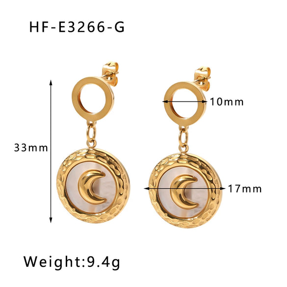 Wholesale Titanium Steel Heart Pendant Earrings With 18K Gold Plated Electroplating Exaggerated And High Sense Temperament Ins Fashion