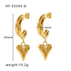 Wholesale Titanium Steel Heart Pendant Earrings With 18K Gold Plated Electroplating Exaggerated And High Sense Temperament Ins Fashion