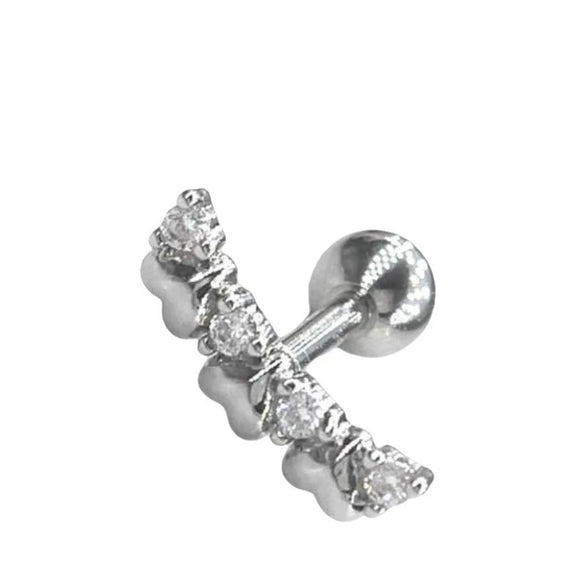 Wholesale Titanium Steel Heart Shape Diamond Ear Bone Nail Piercing Jewelry