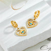 Wholesale Titanium Steel Heart Shape Diamondembedded Electroplated Women's Fashion Pendant Earrings