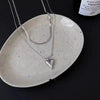 Wholesale Titanium Steel Heart Shape Doublelayer Stacking Necklace With Snake Bone Chain And Polishing Treatment For Unisex