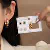 Wholesale Titanium Steel Heart Shape Earrings Set Simple Style With Electroplating For Women
