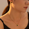 Wholesale Titanium Steel Heart Shape Electroplated Earrings And Necklaces Set Retro Minimalist Style Accessories