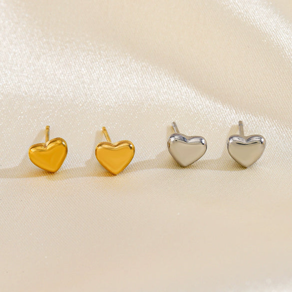 Wholesale Titanium Steel Heart Shape Electroplated Earrings For Women In Ins Style