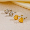 Wholesale Titanium Steel Heart Shape Electroplated Earrings For Women In Ins Style