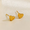 Wholesale Titanium Steel Heart Shape Electroplated Earrings For Women In Ins Style