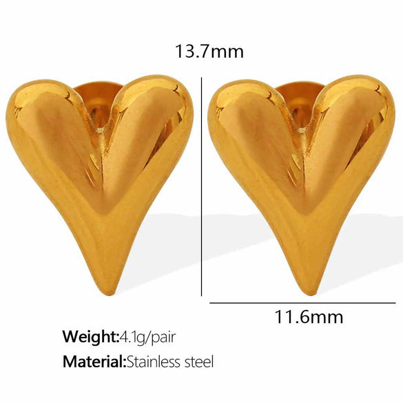 Wholesale 316L Stainless Steel Heart Shape Electroplated Earrings For Women