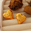 Wholesale 316L Stainless Steel Heart Shape Electroplated Earrings For Women