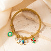 Wholesale Titanium Steel Heart Shape Electroplated Handmade Women's Retro Style Bracelet