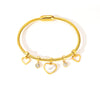 Wholesale Titanium Steel Heart Shape Electroplated Handmade Women's Retro Style Bracelet