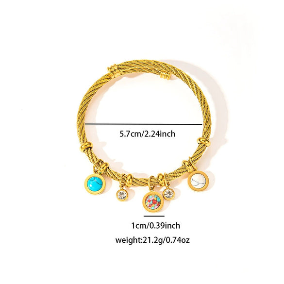 Wholesale Titanium Steel Heart Shape Electroplated Handmade Women's Retro Style Bracelet
