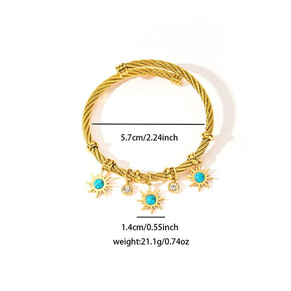 Wholesale Titanium Steel Heart Shape Electroplated Handmade Women's Retro Style Bracelet