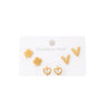 Wholesale Titanium Steel Heart Shape Electroplated Love Zircon Earrings Set For Women