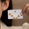 Wholesale Titanium Steel Heart Shape Electroplated Love Zircon Earrings Set For Women