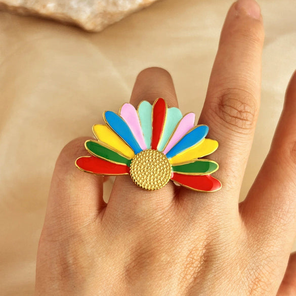 Wholesale Titanium Steel Heart Shape Electroplated Minimalist Unisex Open Ring