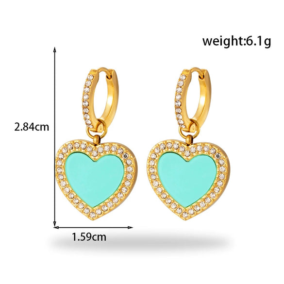 Wholesale Titanium Steel Heart Shape Electroplated Women's Earrings Simple And Light Luxury Design