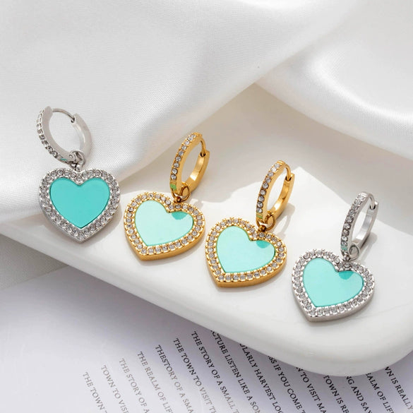 Wholesale Titanium Steel Heart Shape Electroplated Women's Earrings Simple And Light Luxury Design