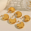 Wholesale 316L Stainless Steel Heart Shape Electroplated Women's Semiround Fashion Simple Cold Style Earrings
