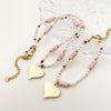 Wholesale Titanium Steel Heart Shape Embossed Necklace And Bracelet Set With Electroplating