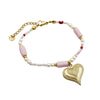 Wholesale Titanium Steel Heart Shape Embossed Necklace And Bracelet Set With Electroplating