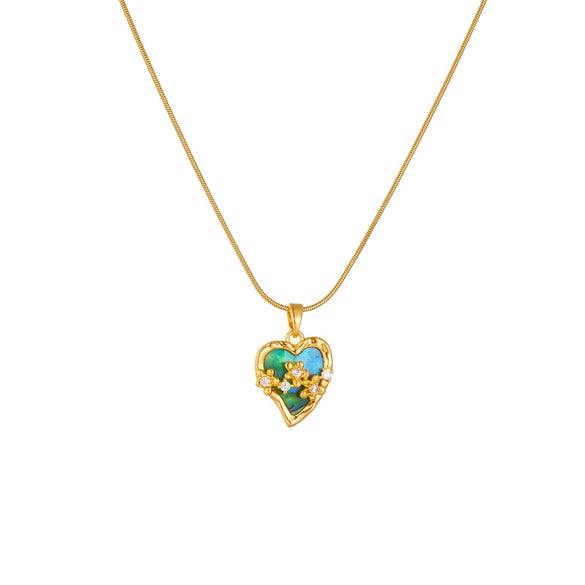 Wholesale Titanium Steel Heart Shape Pendant Necklace With Electroplating Fashion Light Luxury Design For Women
