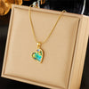 Wholesale Titanium Steel Heart Shape Pendant Necklace With Electroplating Fashion Light Luxury Design For Women