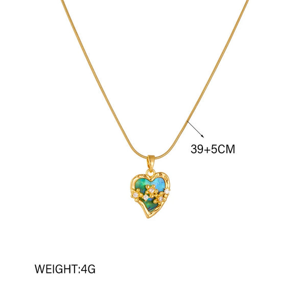 Wholesale Titanium Steel Heart Shape Pendant Necklace With Electroplating Fashion Light Luxury Design For Women
