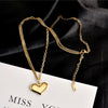 Wholesale Titanium Steel Heart Shape Pendant Necklace With Electroplating For Women