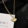 Wholesale Titanium Steel Heart Shape Pendant Necklace With Electroplating For Women