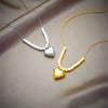 Wholesale Titanium Steel Heart Shape Pendant Necklace With Electroplating Treatment For Women