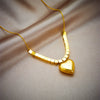 Wholesale Titanium Steel Heart Shape Pendant Necklace With Electroplating Treatment For Women