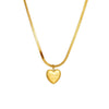 Wholesale Titanium Steel Heart Shape Pendant Snake Bone Chain Necklace For Women With Electroplating Design