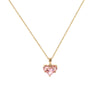 Wholesale Titanium Steel Heart Shape Pink Zircon Electroplated Clavicle Chain Necklace For Women