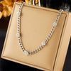Wholesale Titanium Steel Heart Shaped Diamondembedded Electroplated Necklace For Women