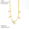 Wholesale Titanium Steel Heart Shaped 18K Gold Plated Blade Chain Necklace For Women