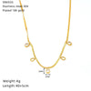 Wholesale Titanium Steel Heart Shaped 18K Gold Plated Blade Chain Necklace For Women