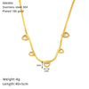 Wholesale Titanium Steel Heart Shaped 18K Gold Plated Blade Chain Necklace For Women