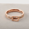 Wholesale Titanium Steel Heart Shaped Light Luxury Diamond Ring With Rose Gold Electroplating Belt Buckle Design