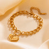 Wholesale Titanium Steel Heart Shaped Love Bracelet For Women With Electroplating Cartoon Style