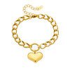 Wholesale Titanium Steel Heart Shaped Love Bracelet For Women With Electroplating Cartoon Style