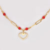 Wholesale Titanium Steel Heart Shaped Necklace With 18K Gold Plated Chain For Women Retro Style