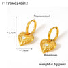 Wholesale 316L Stainless Steel Heart Shaped Niche Style Electroplated Diamond Hammer Love Earrings For Women