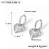 Wholesale 316L Stainless Steel Heart Shaped Niche Style Electroplated Diamond Hammer Love Earrings For Women