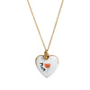 Wholesale Titanium Steel Heart Shaped Oil Dripping Print Openable Photo Album Necklace With Zircon Electroplated Real Gold Plated